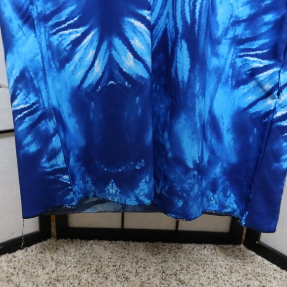 West African Vibrant Blue Tie-Dye Halter Neck Backless Sundress One Size NWOT - Picture 10 of 16
